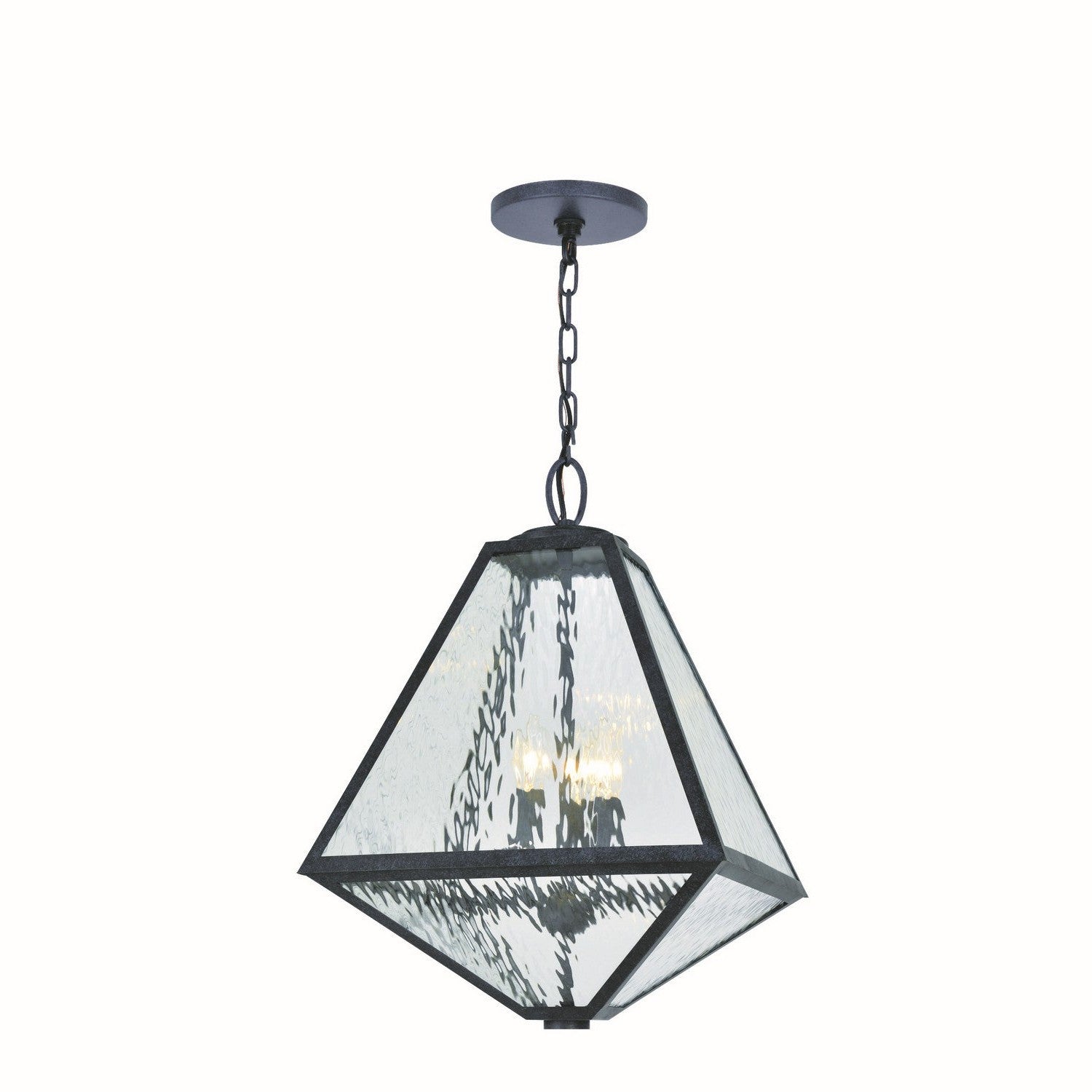 Crystorama - GLA-9705-WT-BC - Three Light Outdoor Chandelier - Glacier - Black Charcoal