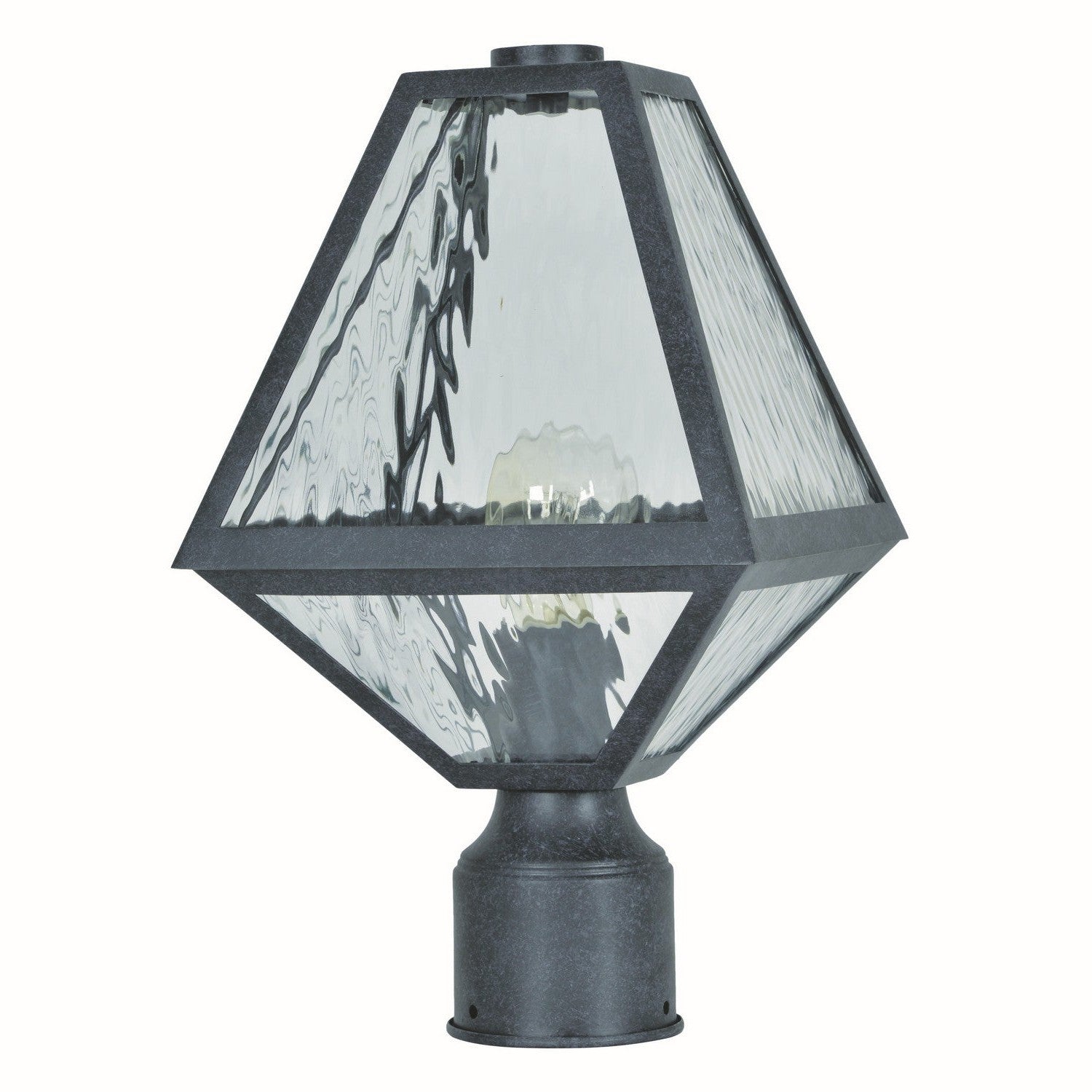 Crystorama - GLA-9707-WT-BC - One Light Outdoor Post Mount - Glacier - Black Charcoal