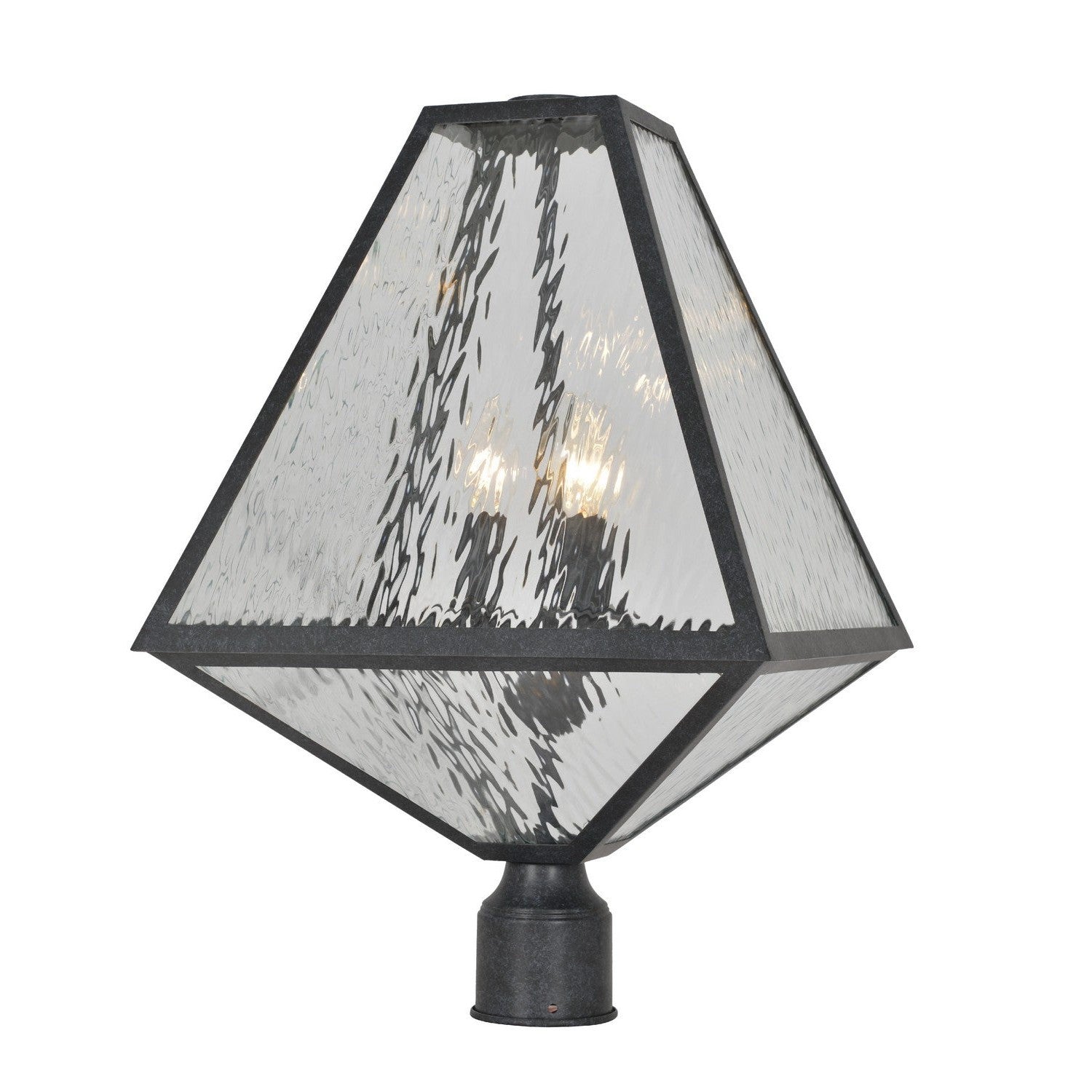 Crystorama - GLA-9709-WT-BC - Three Light Outdoor Post Mount - Glacier - Black Charcoal