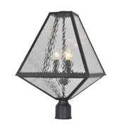 Crystorama - GLA-9709-WT-BC - Three Light Outdoor Post Mount - Glacier - Black Charcoal