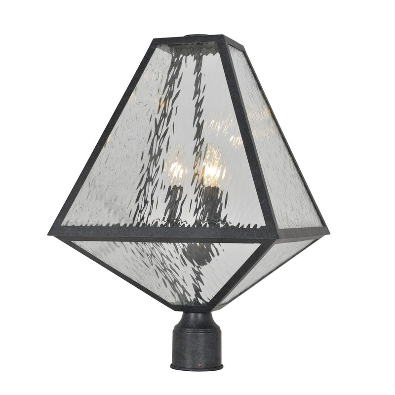 Crystorama - GLA-9709-WT-BC - Three Light Outdoor Post Mount - Glacier - Black Charcoal