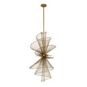 Kalco - 315950NRB - Six Light Foyer Pendant - Aurora - Nordic Brass
