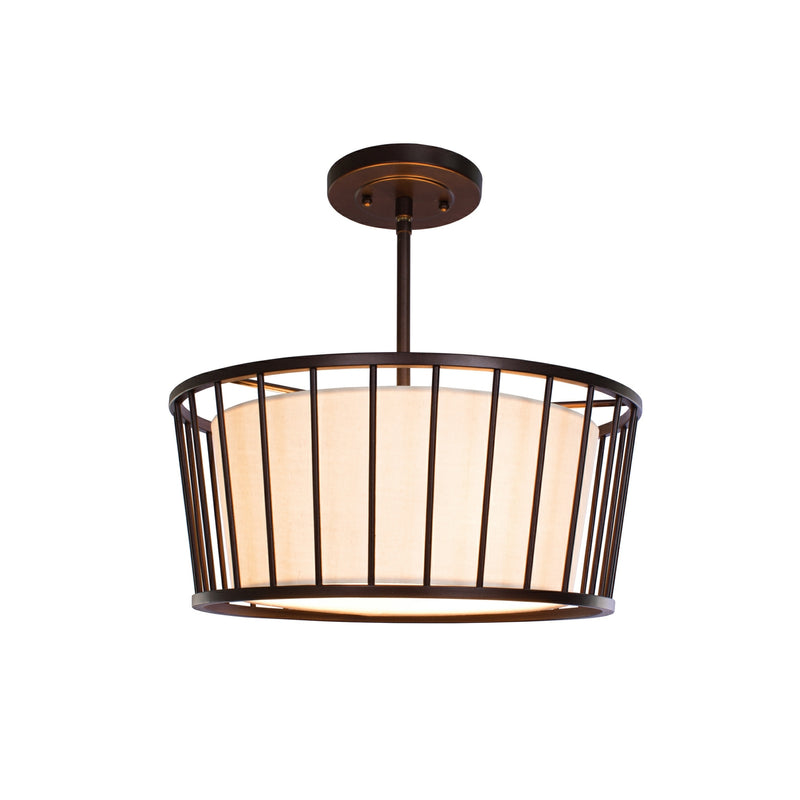 Kalco - 507040BZ - Three Light Convertible Pendant - Semi Flush Mount - Pacifica - Bronze