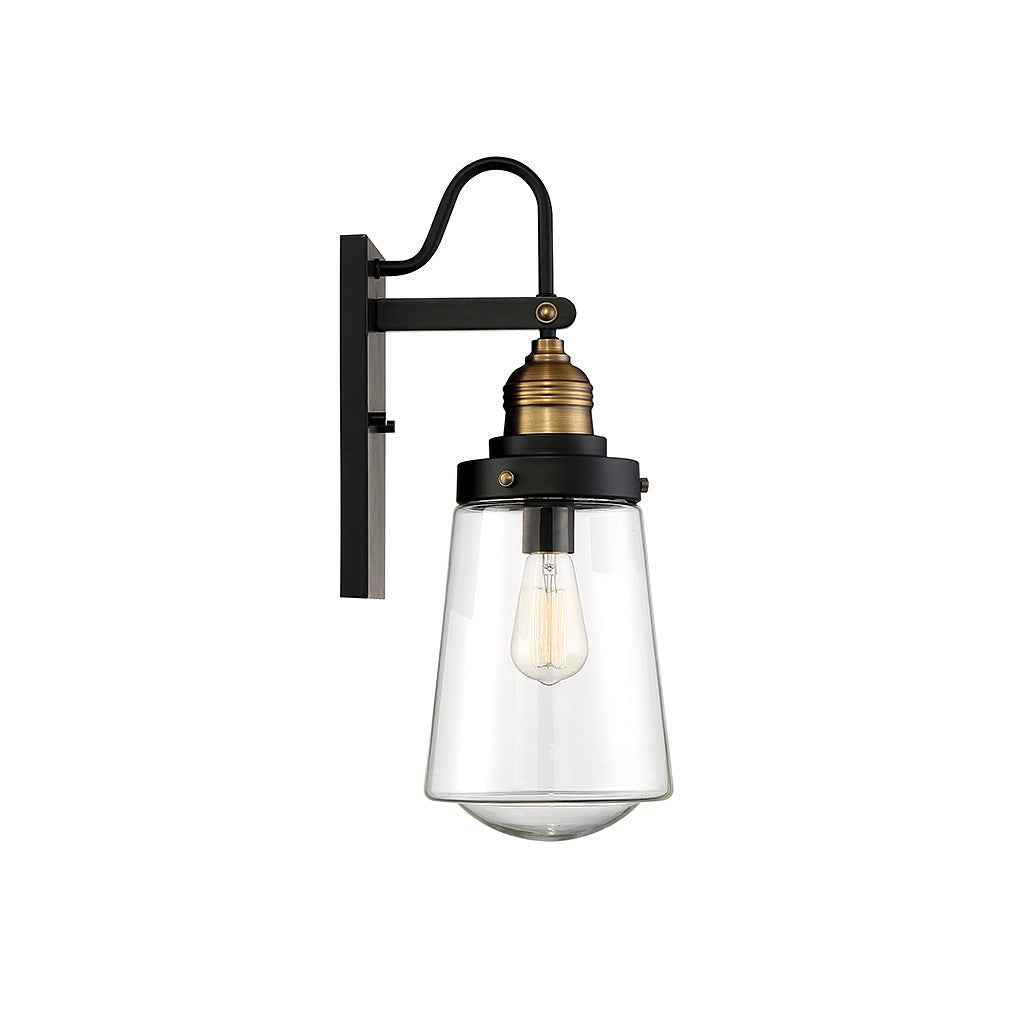 Savoy House - 5-2066-51 - One Light Wall Mount - Macauley - Vintage Black with Warm Brass