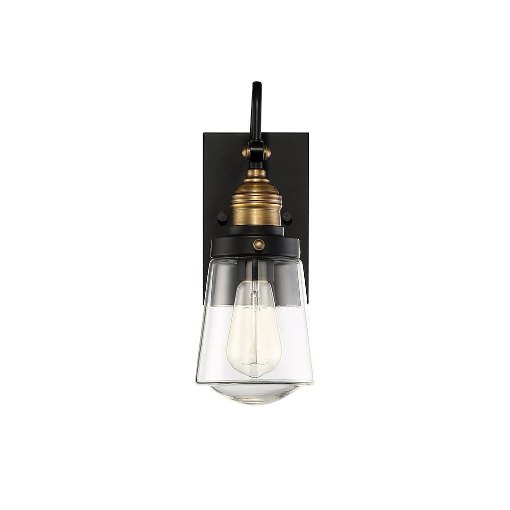 Savoy House - 5-2067-51 - One Light Wall Mount - Macauley - Vintage Black with Warm Brass