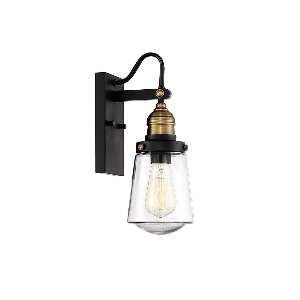 Savoy House - 5-2067-51 - One Light Wall Mount - Macauley - Vintage Black with Warm Brass