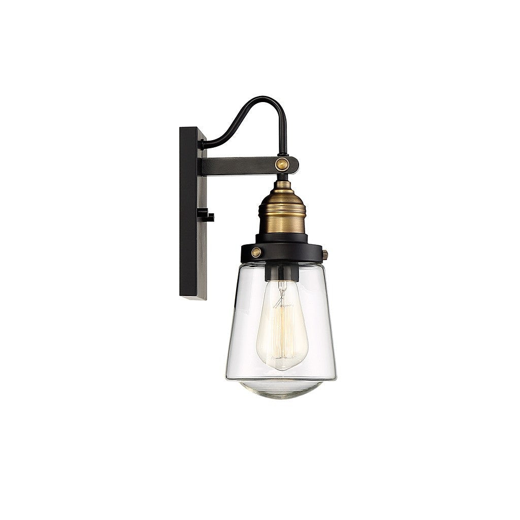 Savoy House - 5-2067-51 - One Light Wall Mount - Macauley - Vintage Black with Warm Brass