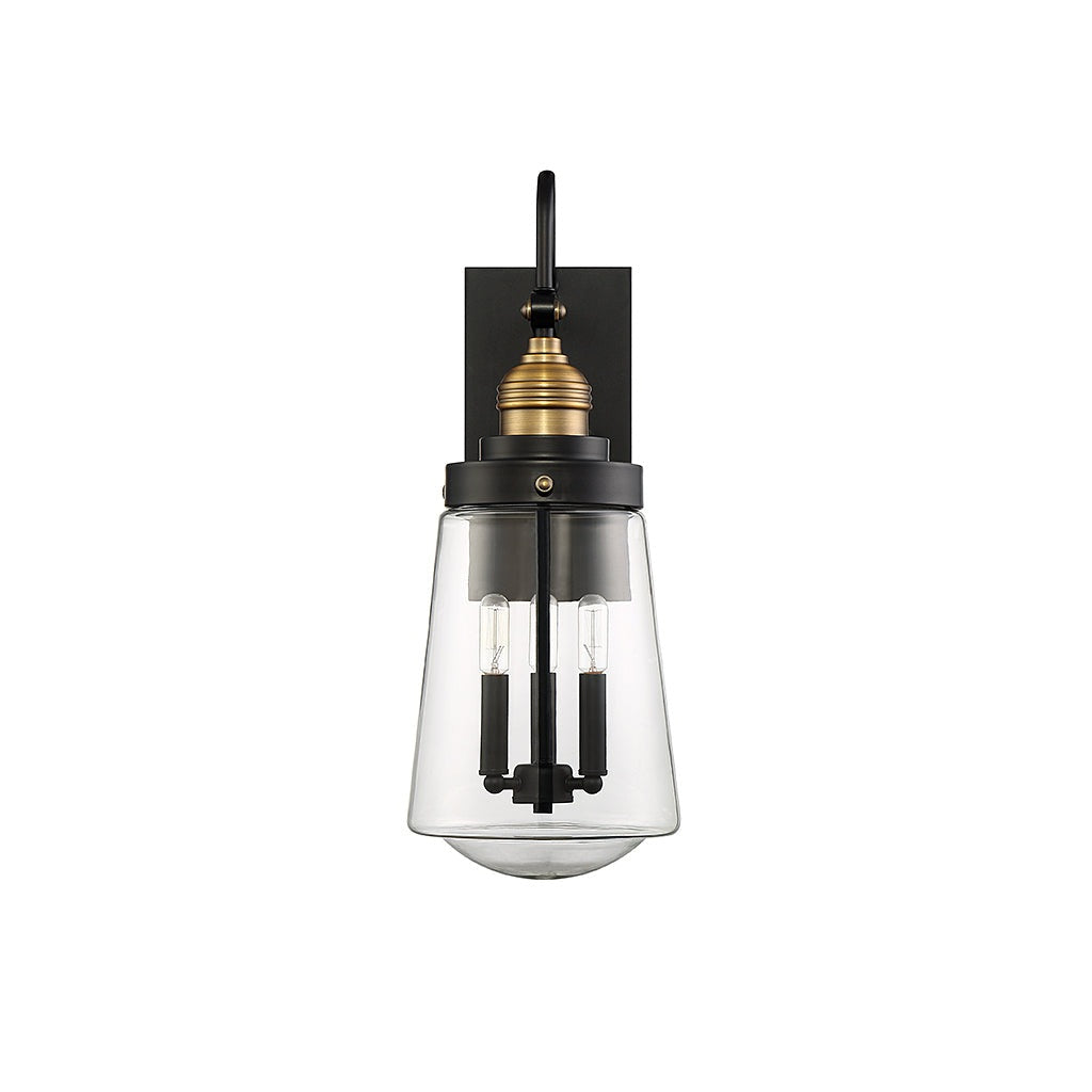 Savoy House - 5-2068-51 - Three Light Wall Lantern - Macauley - Vintage Black with Warm Brass
