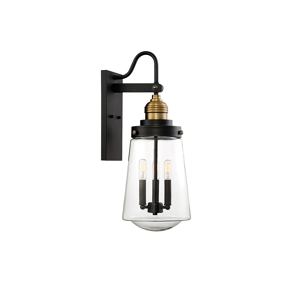 Savoy House - 5-2068-51 - Three Light Wall Lantern - Macauley - Vintage Black with Warm Brass