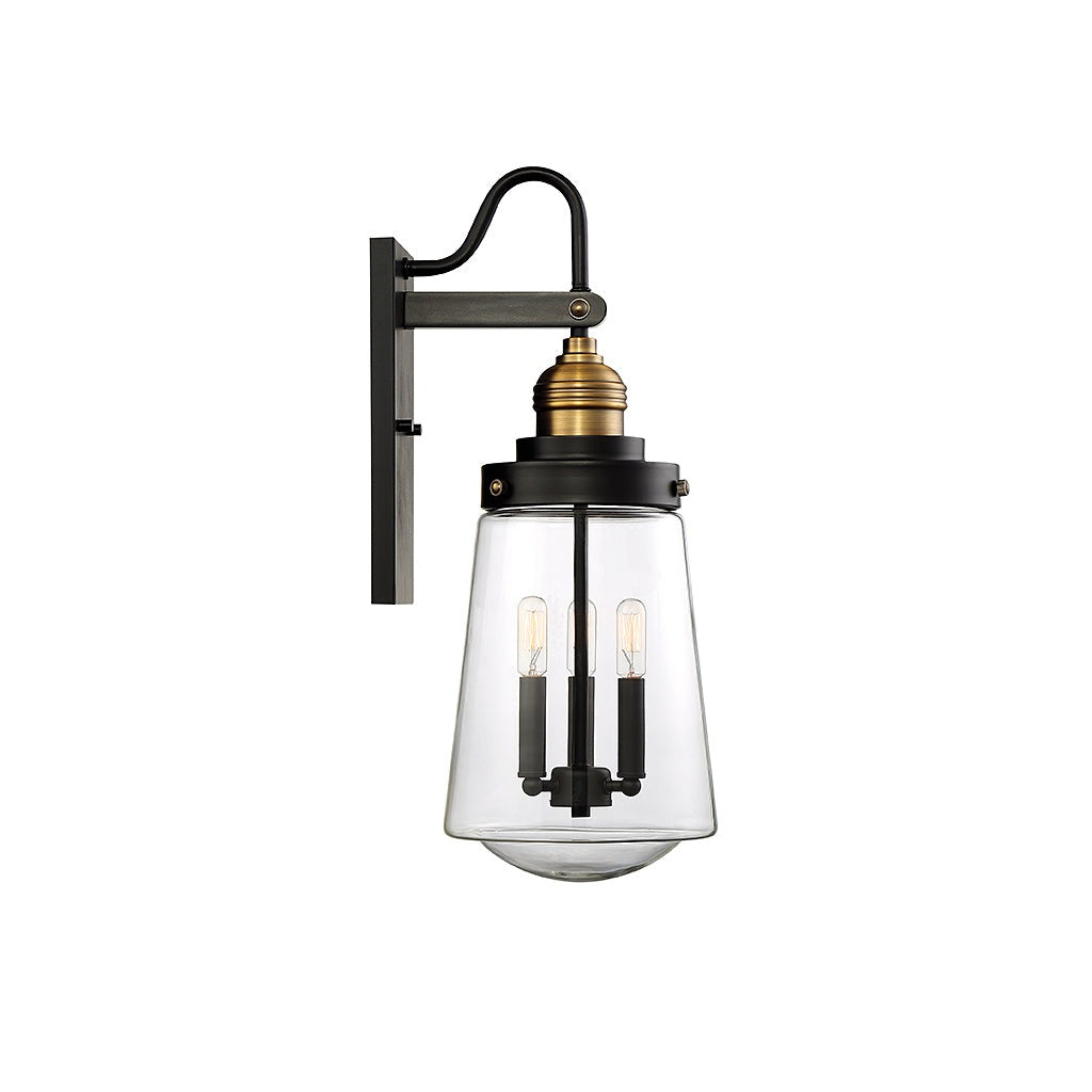Savoy House - 5-2068-51 - Three Light Wall Lantern - Macauley - Vintage Black with Warm Brass