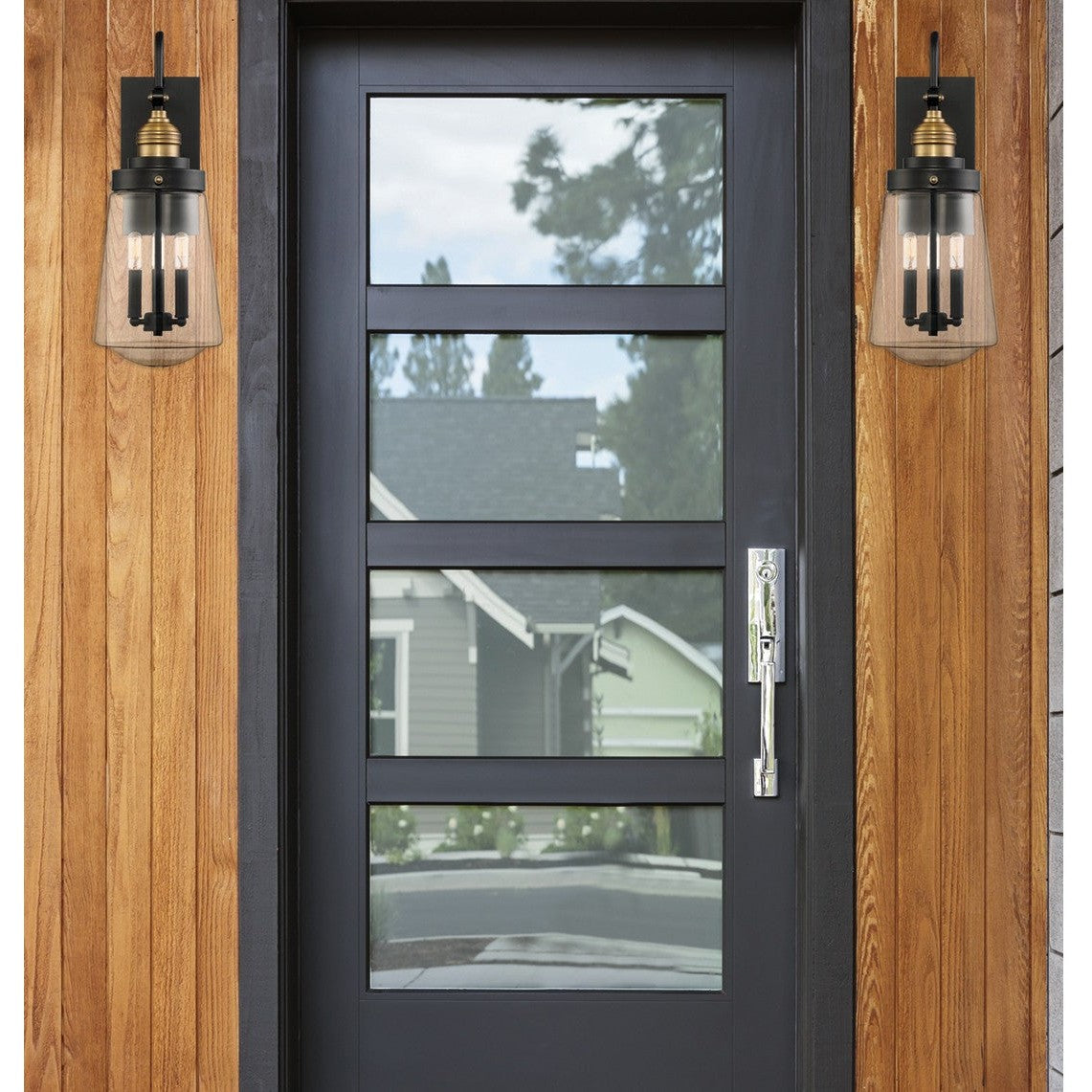 Savoy House - 5-2068-51 - Three Light Wall Lantern - Macauley - Vintage Black with Warm Brass