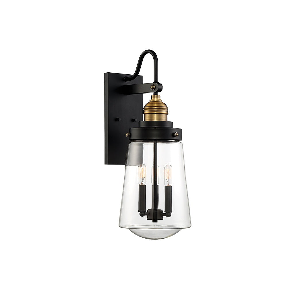 Savoy House - 5-2068-51 - Three Light Wall Lantern - Macauley - Vintage Black with Warm Brass
