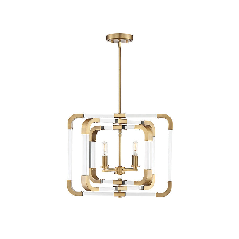 Savoy House - 6-1662-4-322 - Four Light Semi-Flush Mount - Rotterdam - Warm Brass