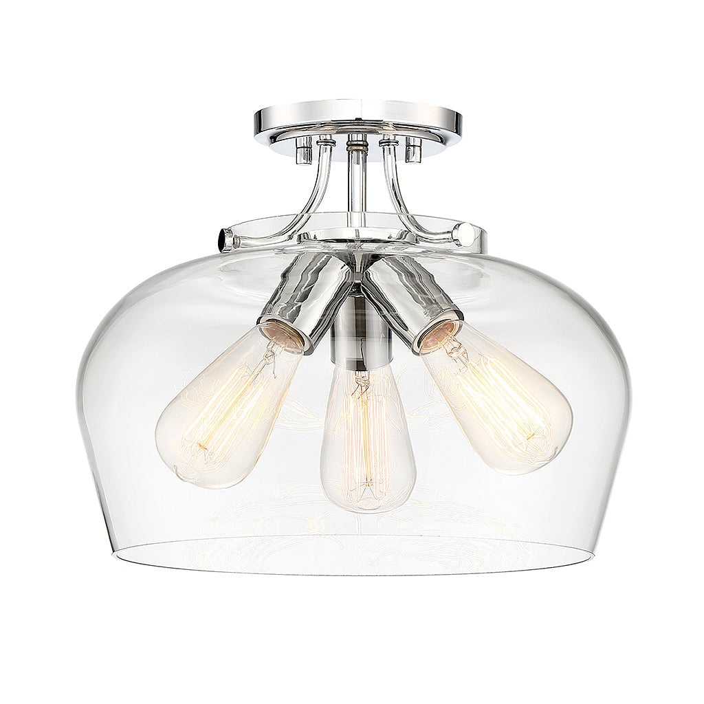 Savoy House - 6-4035-3-11 - Three Light Semi-Flush Mount - Octave - Polished Chrome