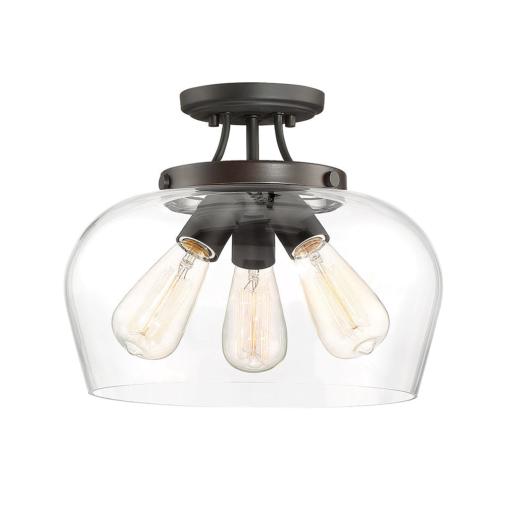 Savoy House - 6-4035-3-13 - Three Light Semi-Flush Mount - Octave - English Bronze