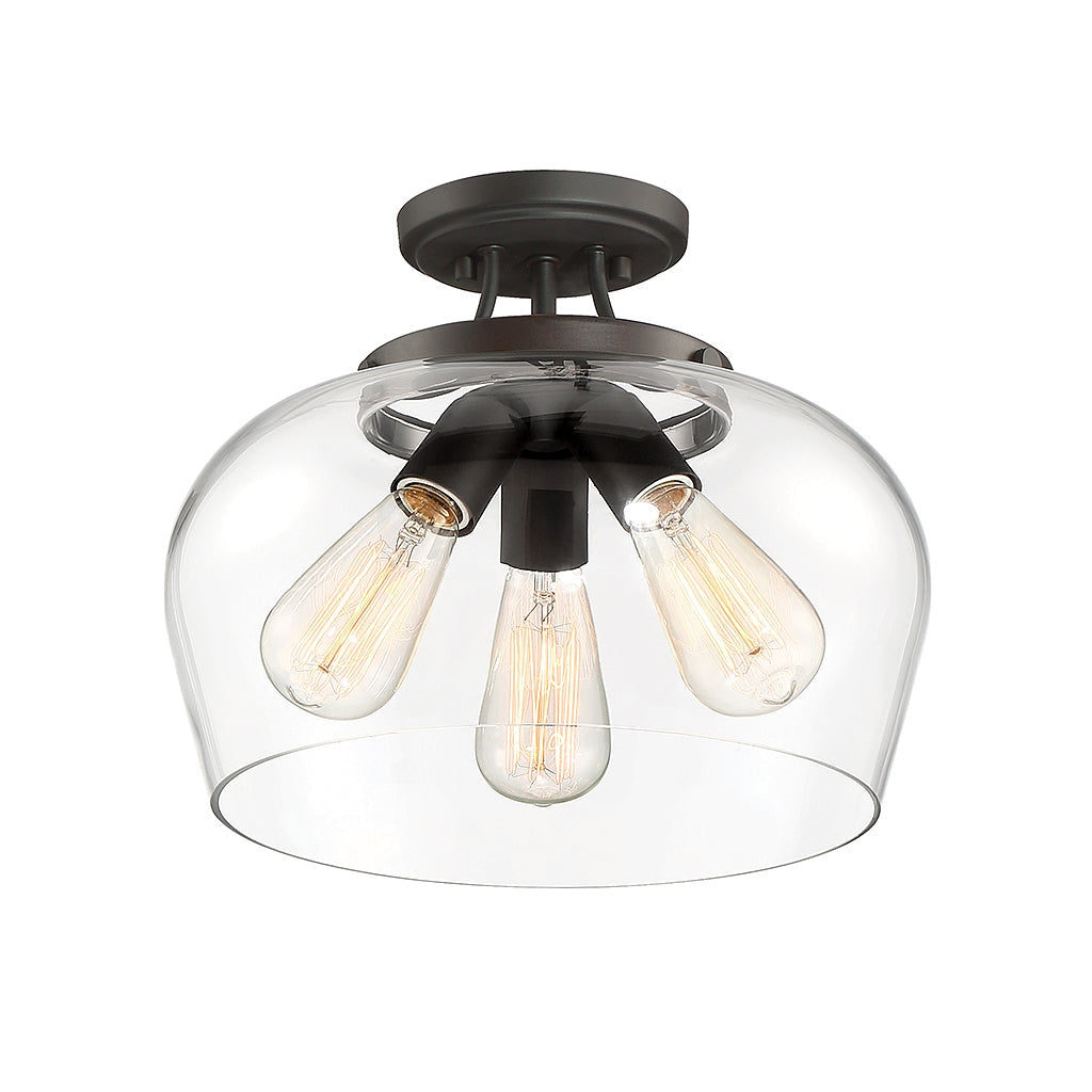 Savoy House - 6-4035-3-13 - Three Light Semi-Flush Mount - Octave - English Bronze