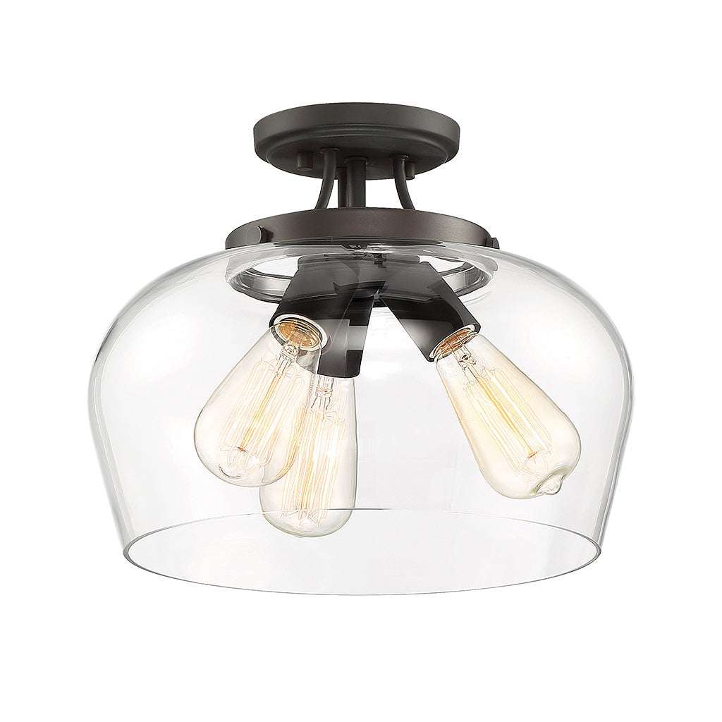 Savoy House - 6-4035-3-13 - Three Light Semi-Flush Mount - Octave - English Bronze
