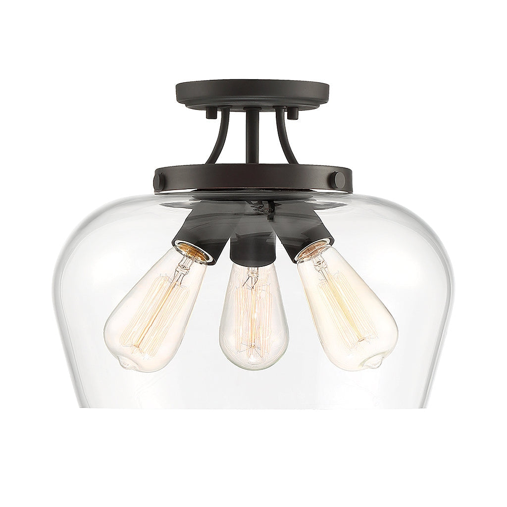 Savoy House - 6-4035-3-13 - Three Light Semi-Flush Mount - Octave - English Bronze