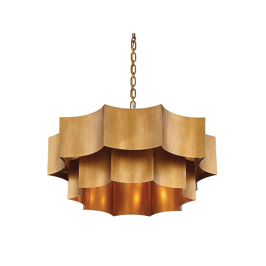 Savoy House - 7-101-6-54 - Six Light Pendant - Shelby - Gold Patina