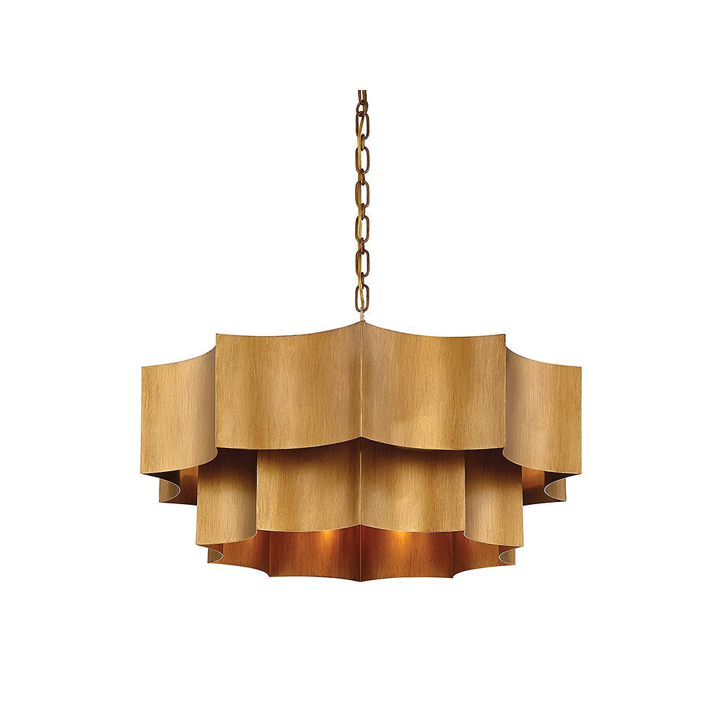 Savoy House - 7-101-6-54 - Six Light Pendant - Shelby - Gold Patina