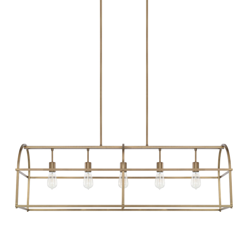 Capital Lighting - 825751AD - Five Light Island Pendant - Aubrey - Aged Brass