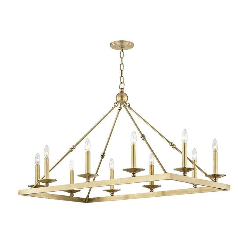 Hudson Valley - 3244-AGB - Ten Light Linear - Allendale - Aged Brass