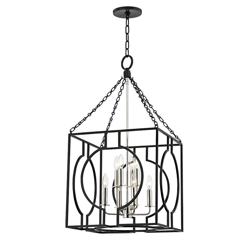 Hudson Valley - 9218-AIPN - Eight Light Lantern - Octavio - Aged Iron/Polished Nickel Combo