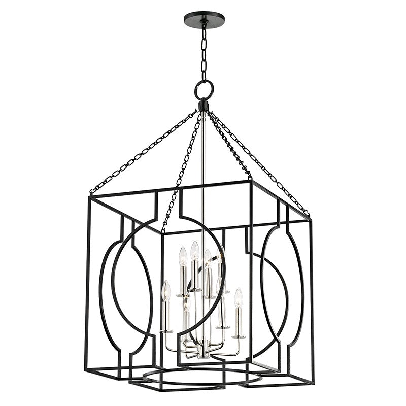 Hudson Valley - 9224-AIPN - Eight Light Lantern - Octavio - Aged Iron/Polished Nickel Combo