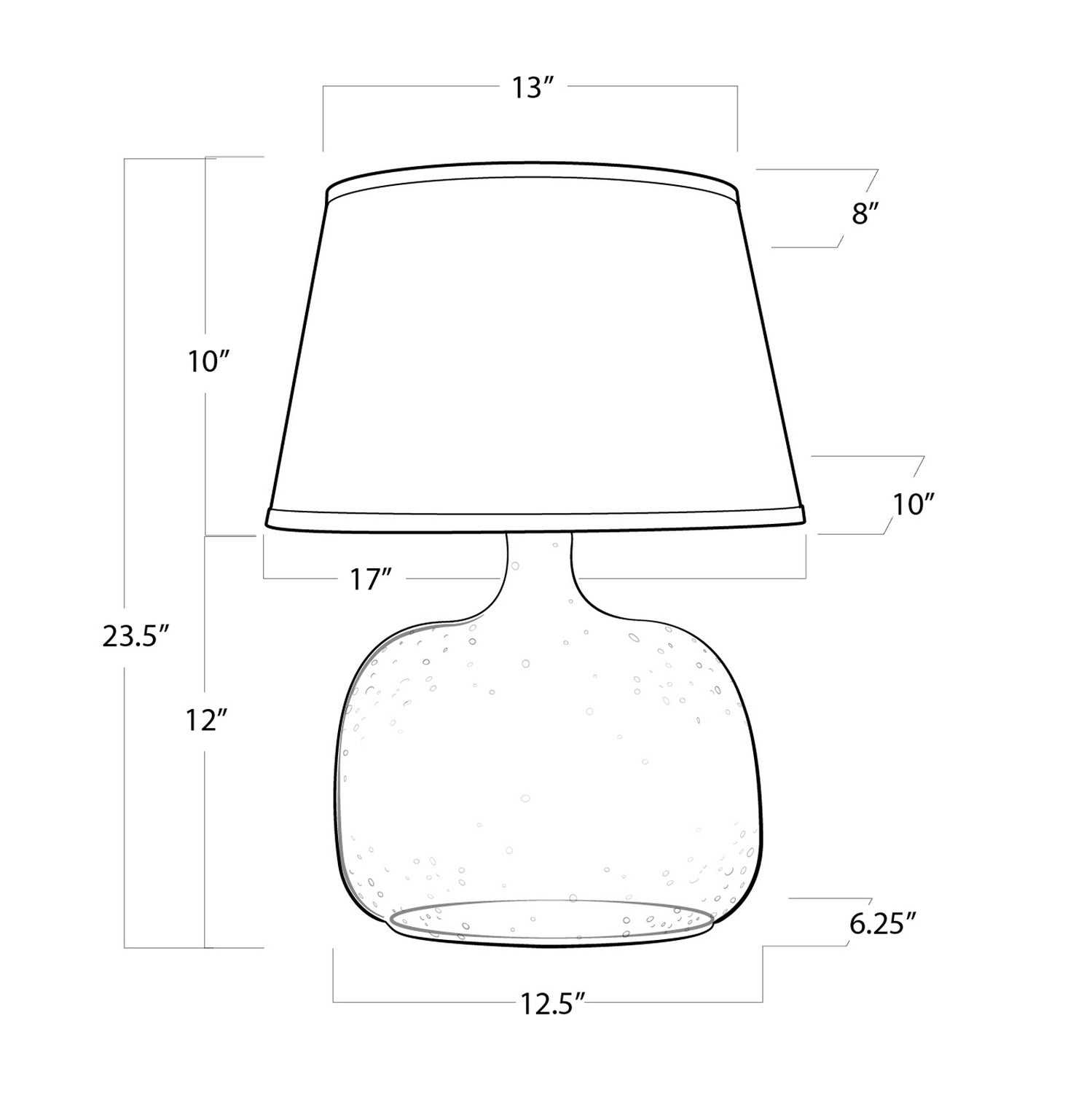 Regina Andrew - 13-1059 - One Light Table Lamp - Seeded - Clear