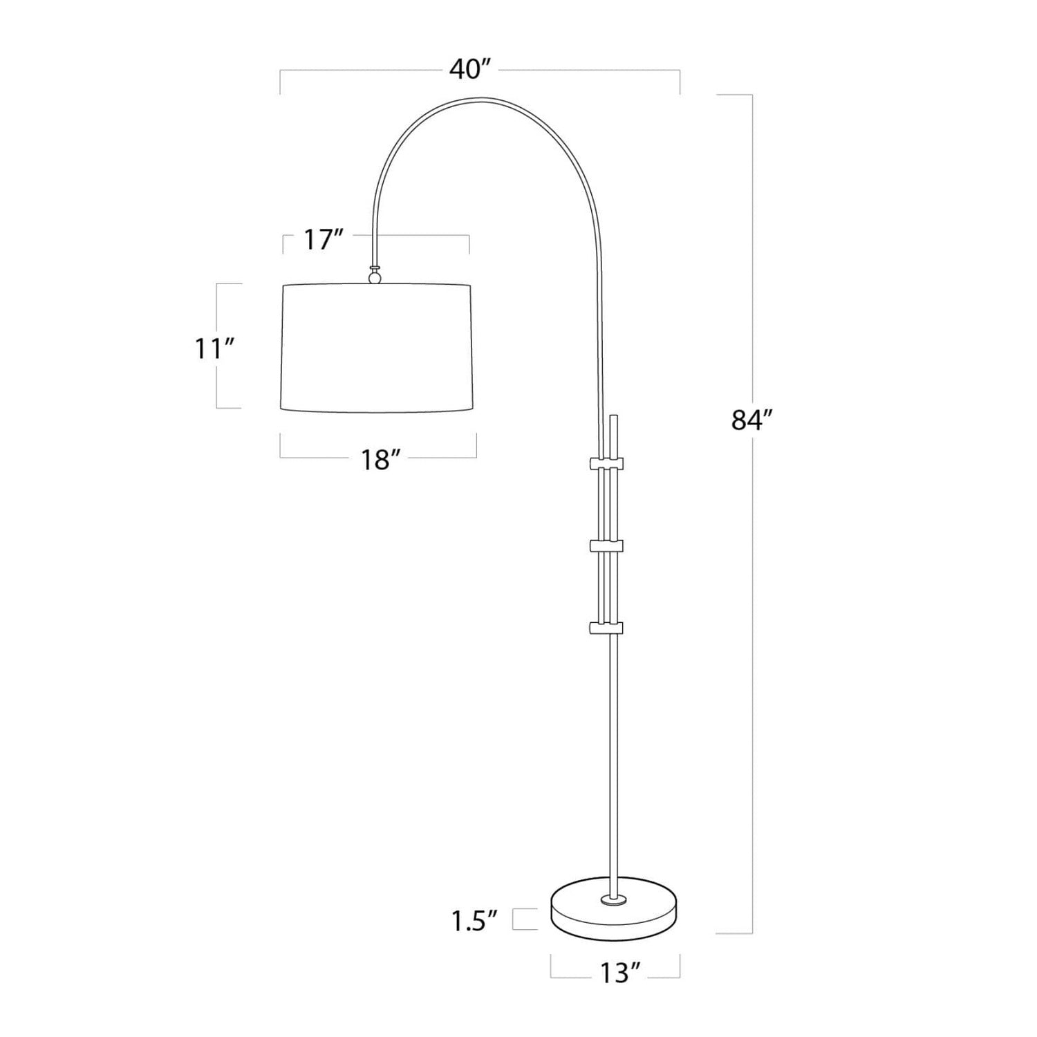 Regina Andrew - 14-1004PN - One Light Floor Lamp - Arc - Polished Nickel