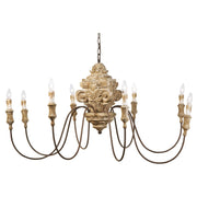 Regina Andrew - 16-1018 - Eight Light Chandelier - Wood - Distressed Painted