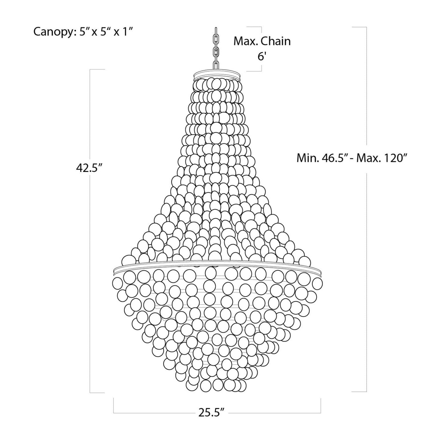 Regina Andrew - 16-1043 - Six Light Chandelier - Capri - Ambered Silver Leaf
