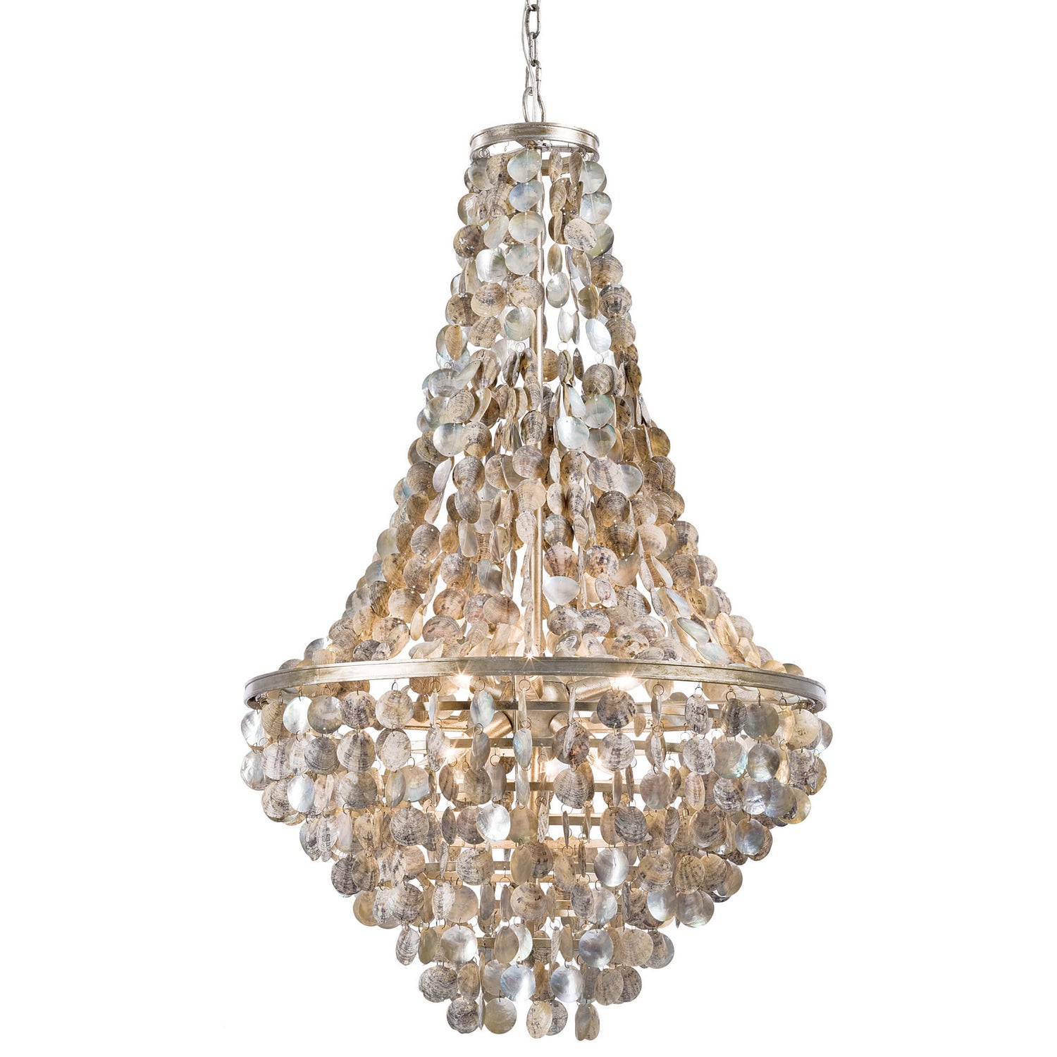 Regina Andrew - 16-1043 - Six Light Chandelier - Capri - Ambered Silver Leaf