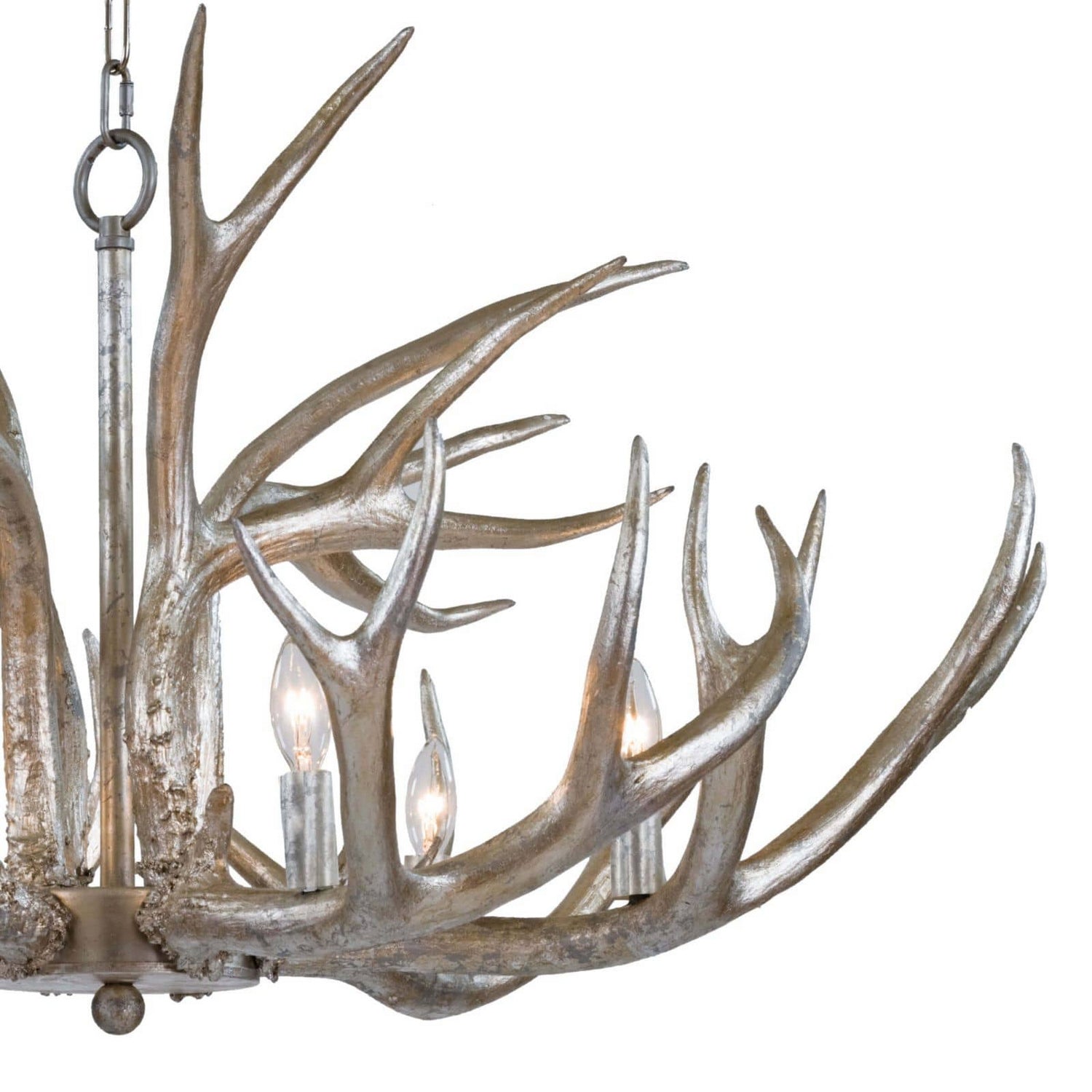 Regina Andrew - 16-1064 - Six Light Chandelier - Antler - Silver Leaf