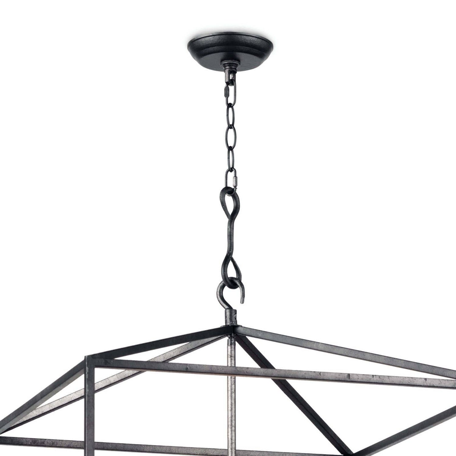 Regina Andrew - 16-1132BI - Eight Light Lantern - Cape - Blackened Iron