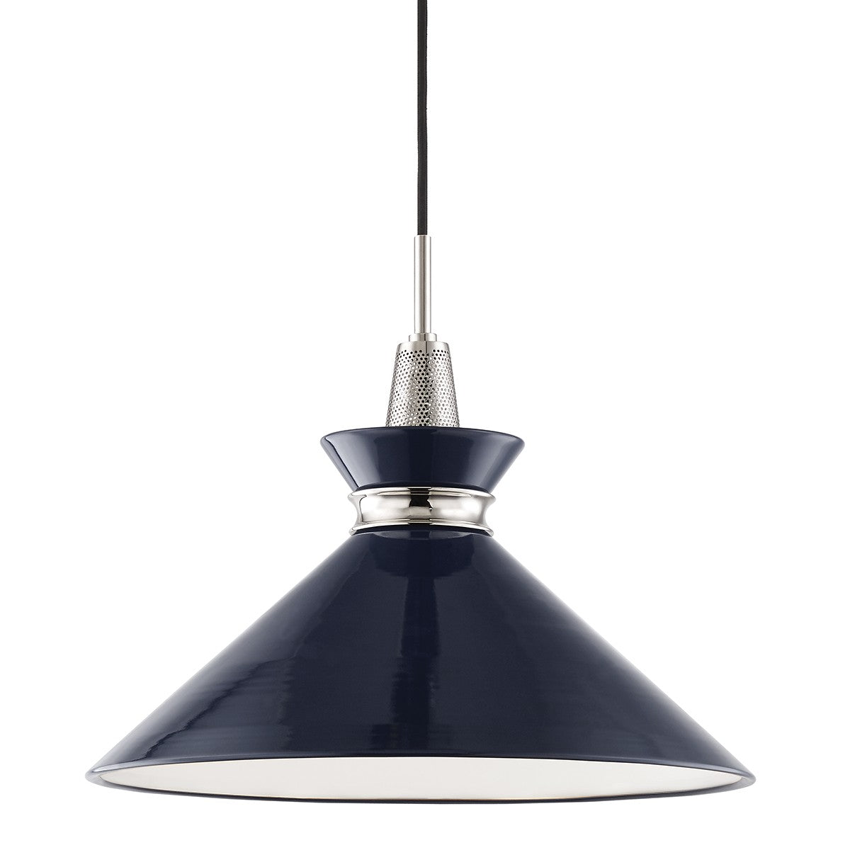 Mitzi - H251701L-PN/NVY - One Light Pendant - Kiki - Polished Nickel/Navy