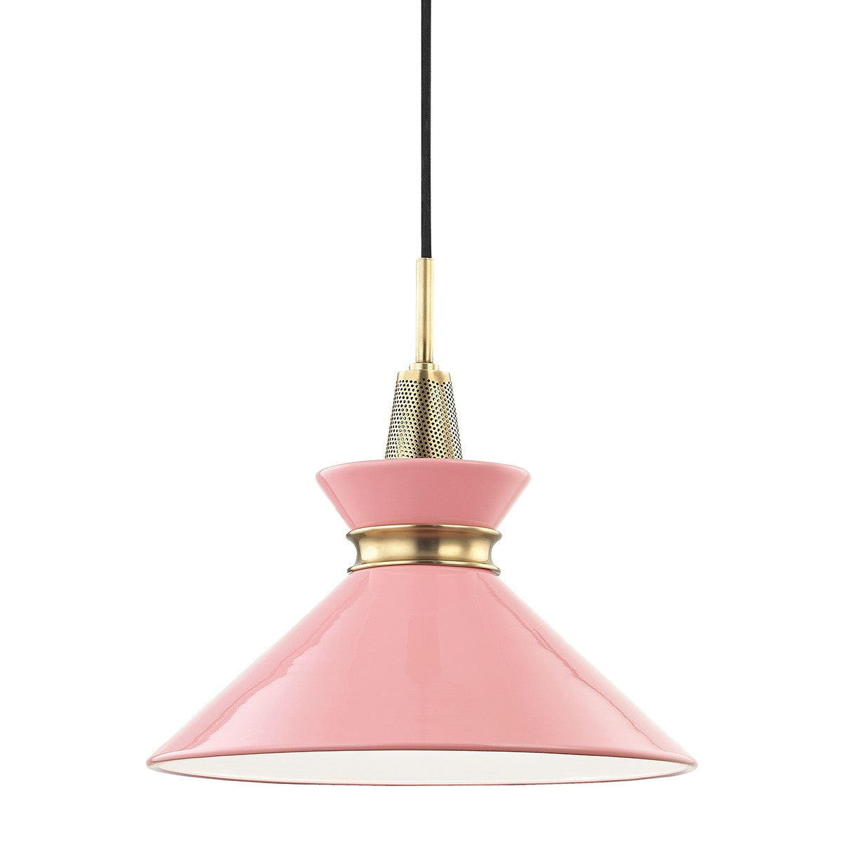 Mitzi - H251701S-AGB/PK - One Light Pendant - Kiki - Aged Brass/Pink