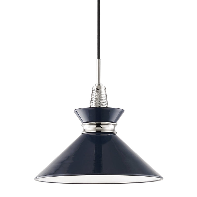 Mitzi - H251701S-PN/NVY - One Light Pendant - Kiki - Polished Nickel/Navy