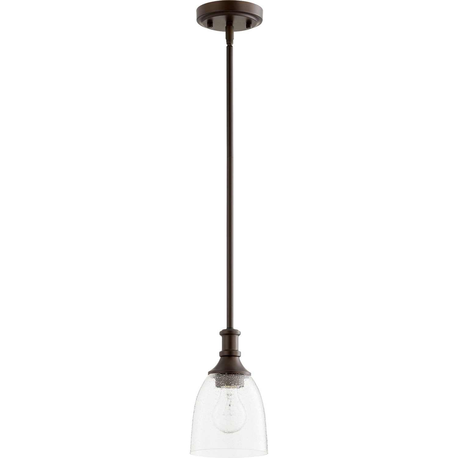Quorum - 3811-186 - One Light Pendant - Richmond - Oiled Bronze w/ Clear/Seeded