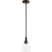 Quorum - 3811-186 - One Light Pendant - Richmond - Oiled Bronze w/ Clear/Seeded
