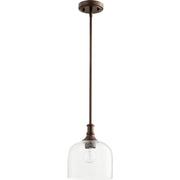 Quorum - 3911-186 - One Light Pendant - Richmond - Oiled Bronze w/ Clear/Seeded