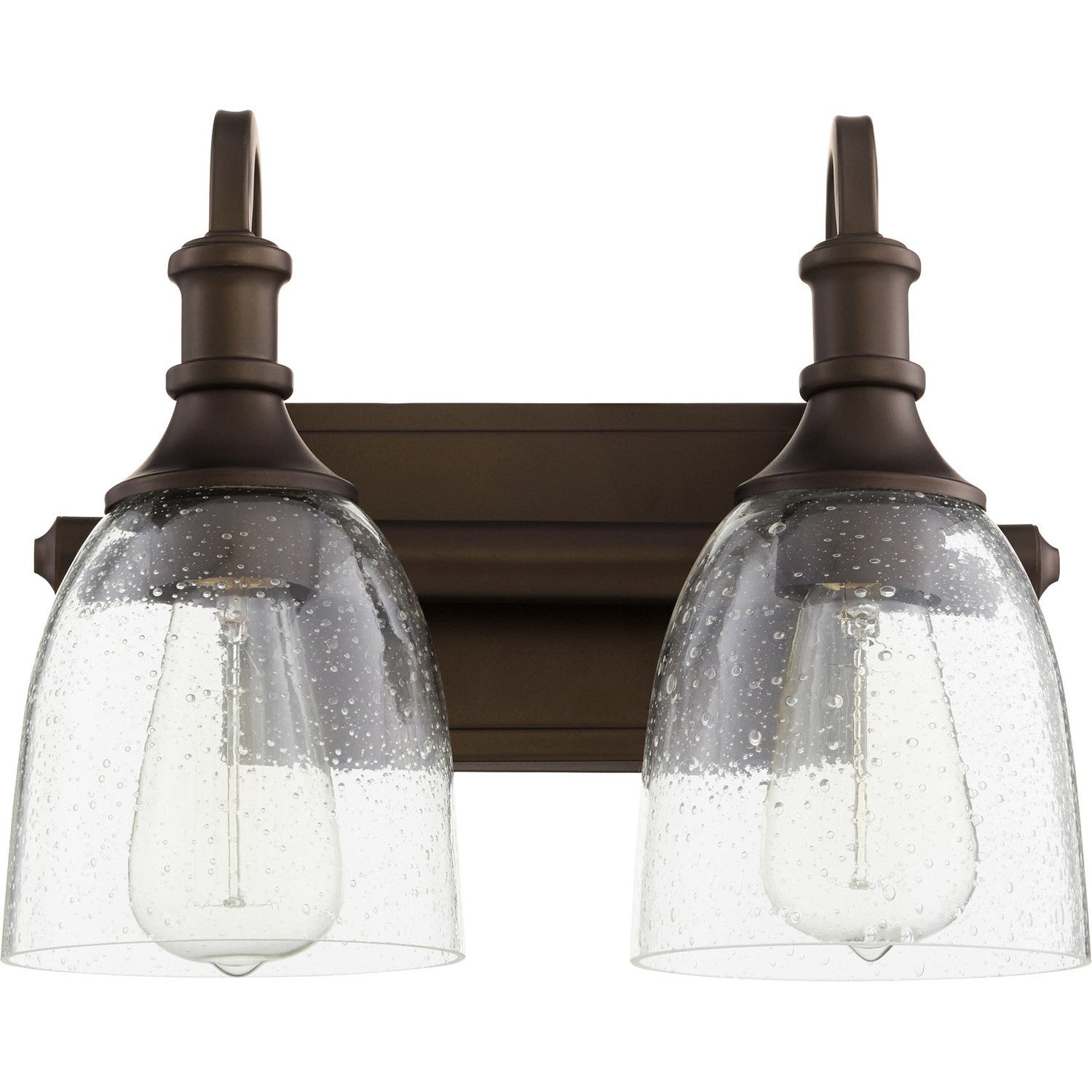 Quorum - 5011-2-186 - Two Light Vanity - Richmond - Oiled Bronze w/ Clear/Seeded