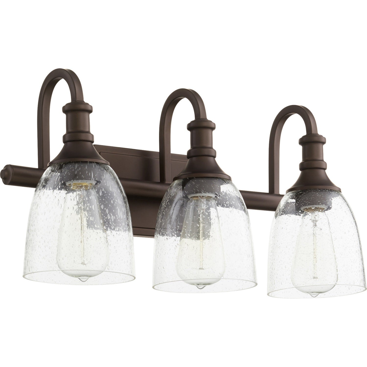 Quorum - 5011-3-186 - Three Light Vanity - Richmond - Oiled Bronze w/ Clear/Seeded