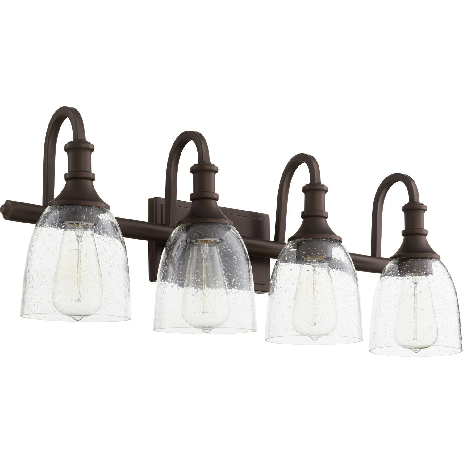 Quorum - 5011-4-186 - Four Light Vanity - Richmond - Oiled Bronze w/ Clear/Seeded