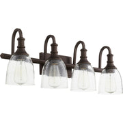 Quorum - 5011-4-186 - Four Light Vanity - Richmond - Oiled Bronze w/ Clear/Seeded
