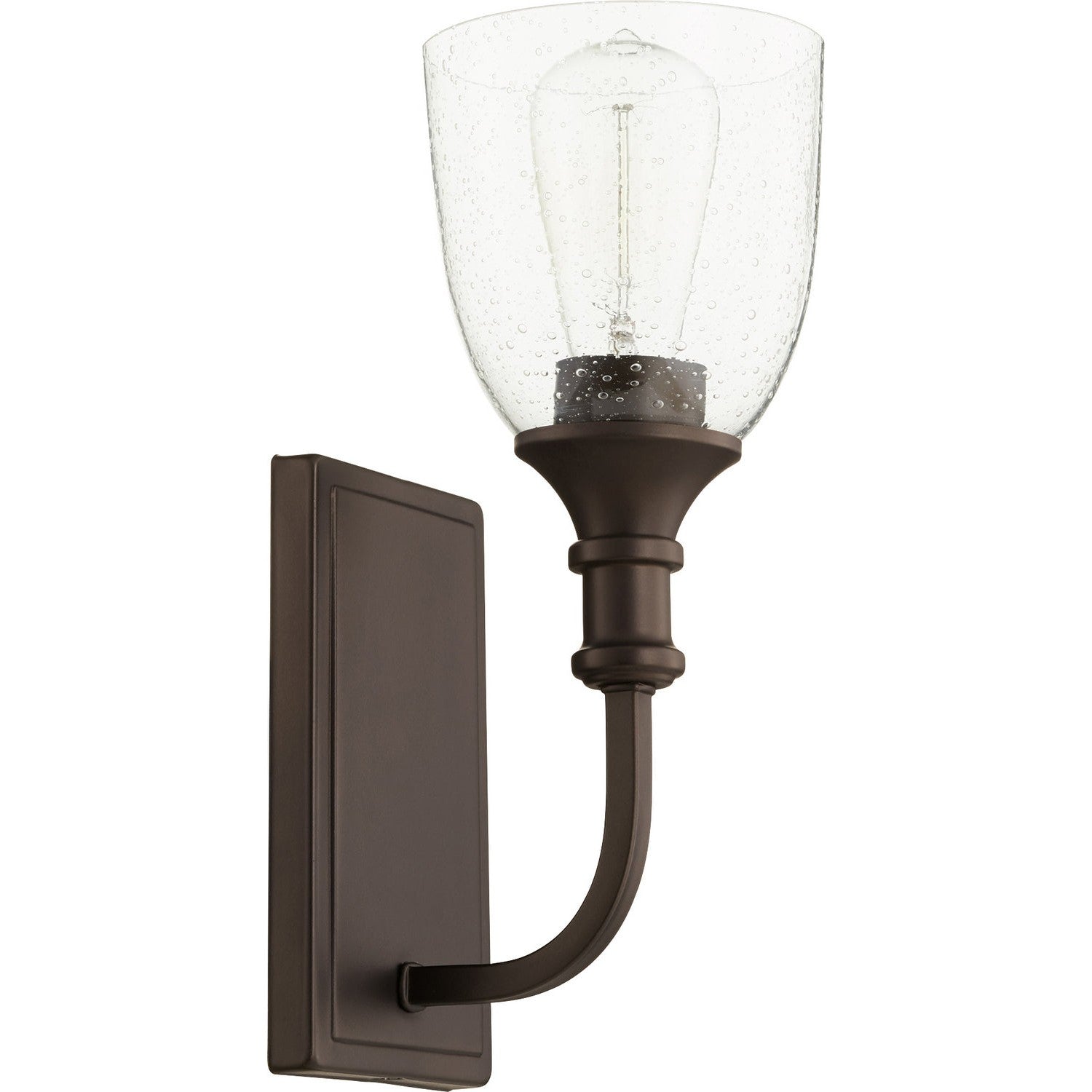Quorum - 5411-1-186 - One Light Wall Mount - Richmond - Oiled Bronze w/ Clear/Seeded