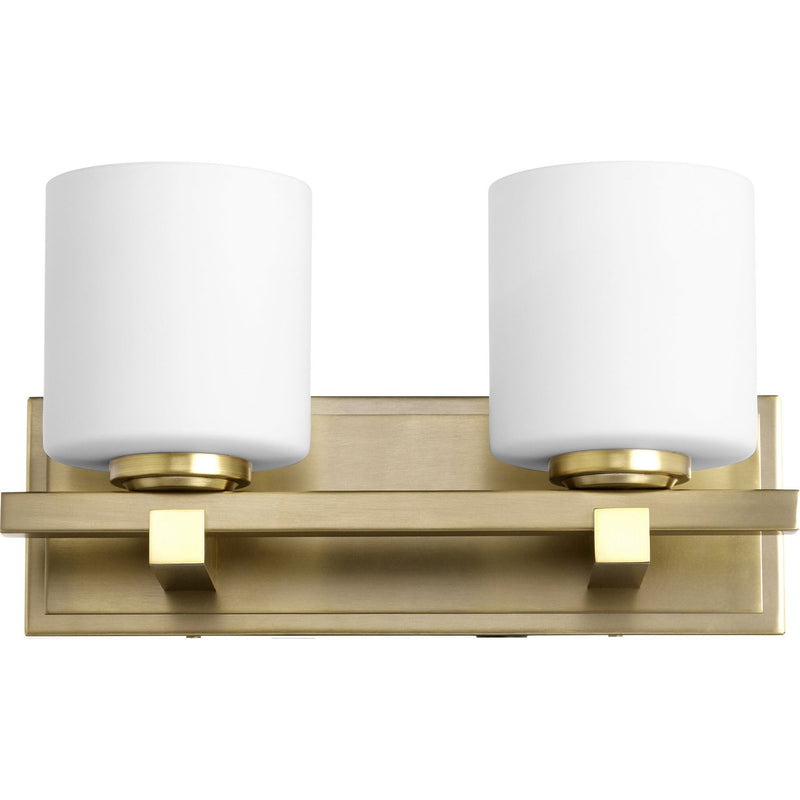 Quorum - 5669-2-80 - Two Light Wall Mount - 5669 Cylinder Lighting Series - Aged Brass