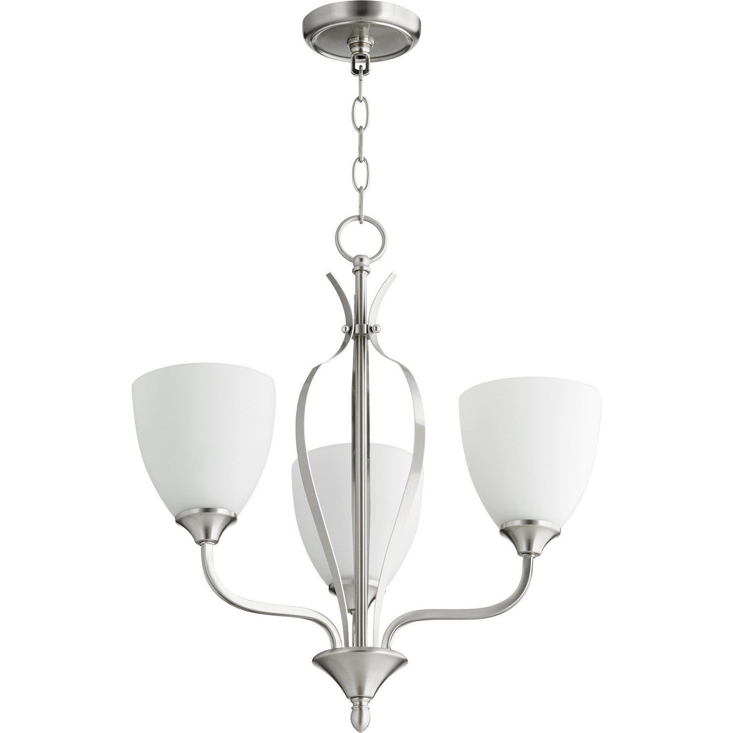 Quorum - 6127-3-65 - Three Light Chandelier - Jardin - Satin Nickel
