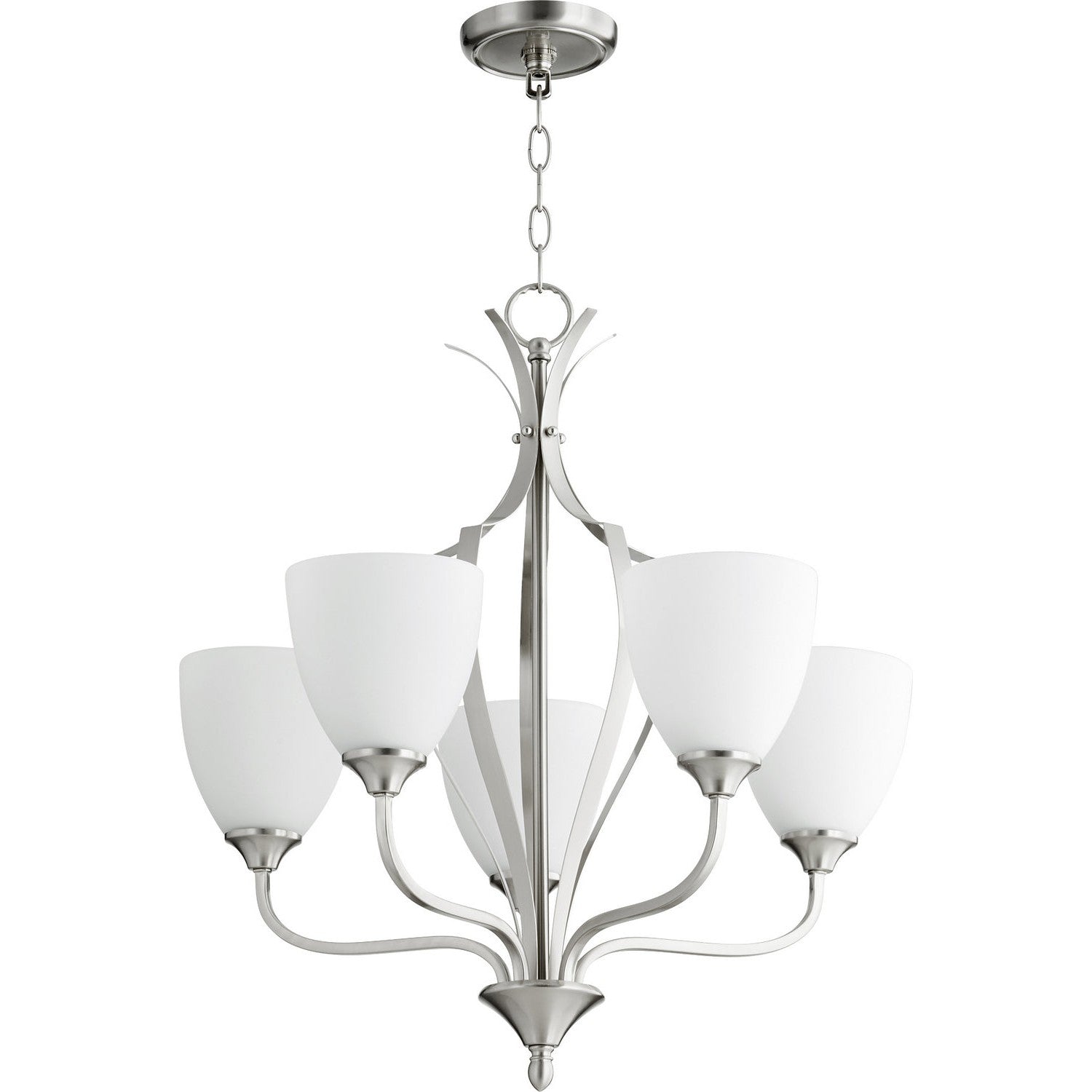 Quorum - 6127-5-65 - Five Light Chandelier - Jardin - Satin Nickel