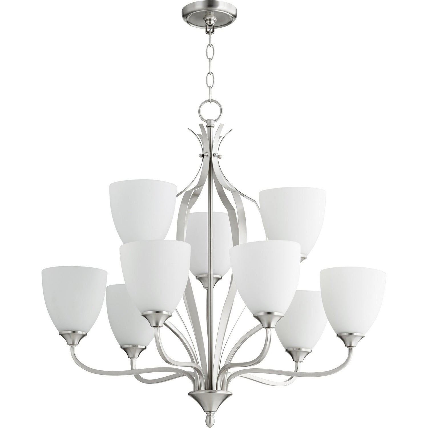 Quorum - 6127-9-65 - Nine Light Chandelier - Jardin - Satin Nickel